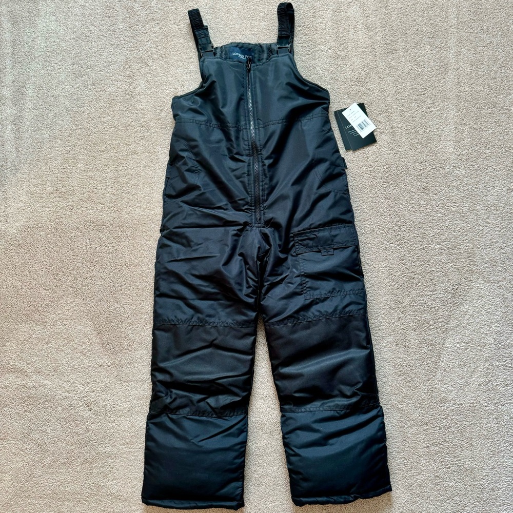 London Fog Black Kids Snow Overalls…never worn/ new